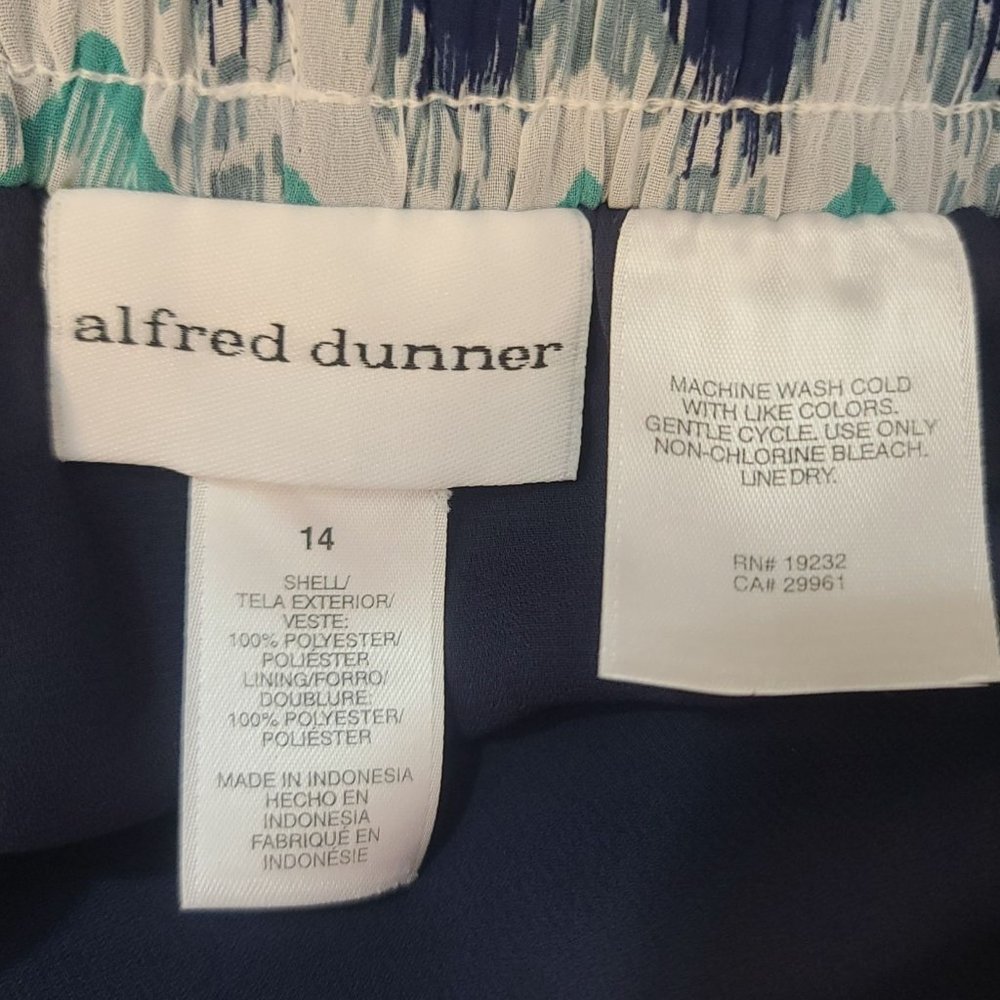 Alfred Dunner Womens Sz 14 Pleated Midi Skirt Boho Blue Green Casual Summer VTG - Picture 3 of 7